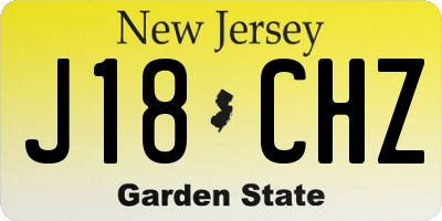 NJ license plate J18CHZ