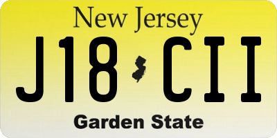 NJ license plate J18CII