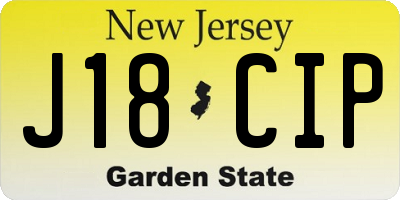 NJ license plate J18CIP