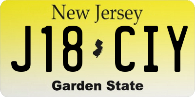 NJ license plate J18CIY