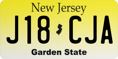 NJ license plate J18CJA