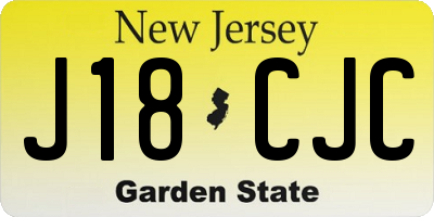 NJ license plate J18CJC