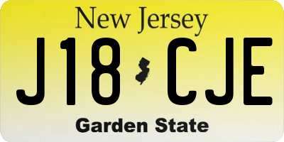 NJ license plate J18CJE