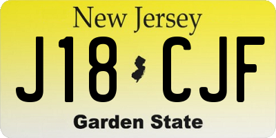NJ license plate J18CJF