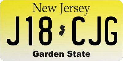 NJ license plate J18CJG