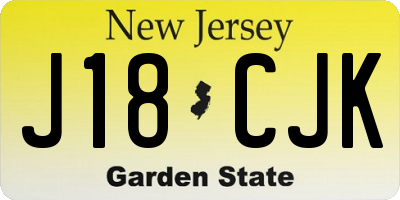 NJ license plate J18CJK