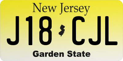 NJ license plate J18CJL
