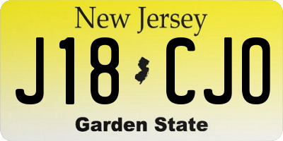NJ license plate J18CJO