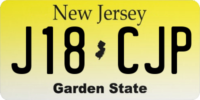 NJ license plate J18CJP