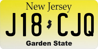 NJ license plate J18CJQ