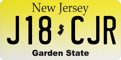 NJ license plate J18CJR