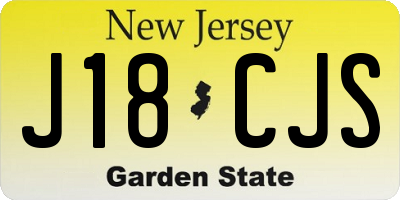 NJ license plate J18CJS