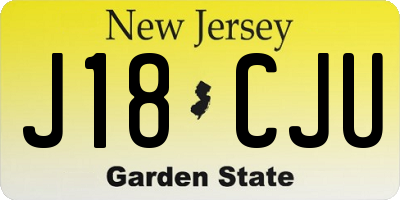 NJ license plate J18CJU