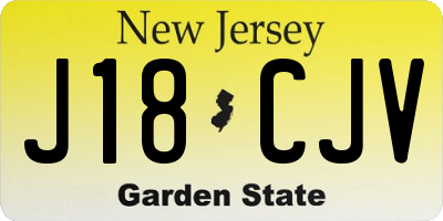 NJ license plate J18CJV