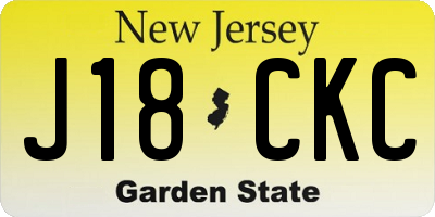NJ license plate J18CKC