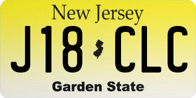 NJ license plate J18CLC