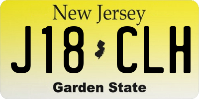 NJ license plate J18CLH