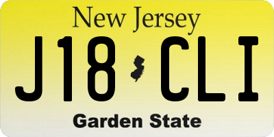 NJ license plate J18CLI