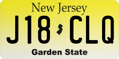 NJ license plate J18CLQ