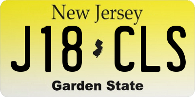 NJ license plate J18CLS