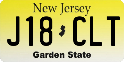 NJ license plate J18CLT