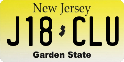 NJ license plate J18CLU