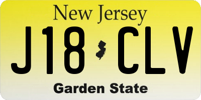 NJ license plate J18CLV