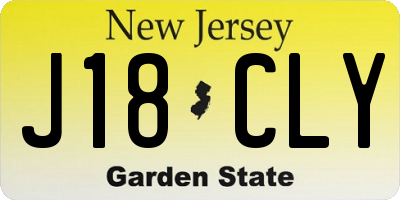 NJ license plate J18CLY