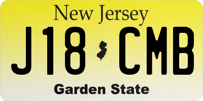 NJ license plate J18CMB