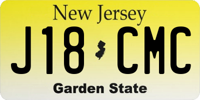 NJ license plate J18CMC