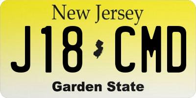 NJ license plate J18CMD
