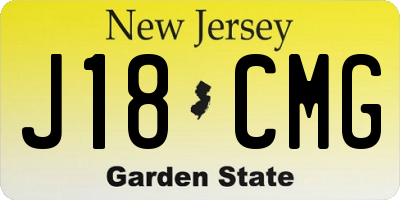 NJ license plate J18CMG