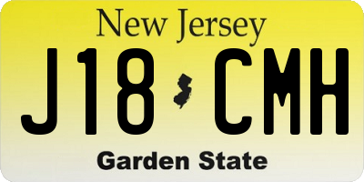NJ license plate J18CMH