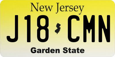 NJ license plate J18CMN
