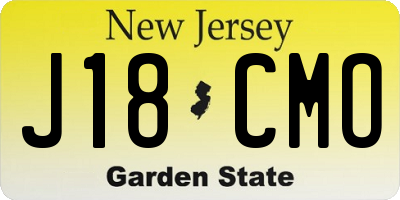 NJ license plate J18CMO
