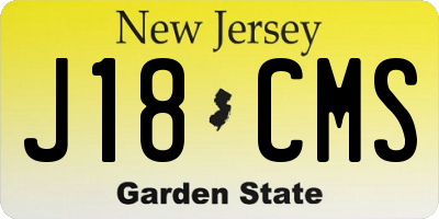 NJ license plate J18CMS