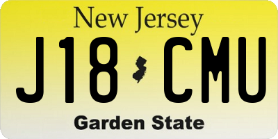 NJ license plate J18CMU