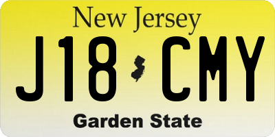 NJ license plate J18CMY