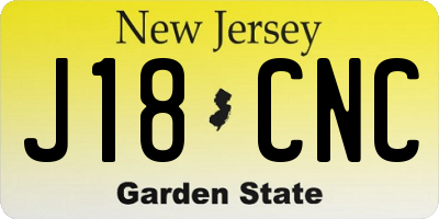 NJ license plate J18CNC