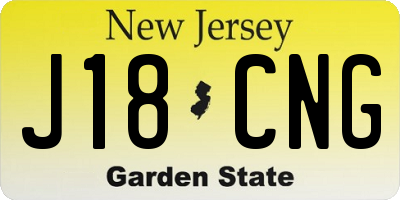 NJ license plate J18CNG