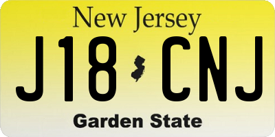 NJ license plate J18CNJ