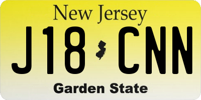NJ license plate J18CNN