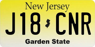 NJ license plate J18CNR
