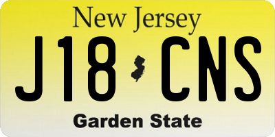 NJ license plate J18CNS