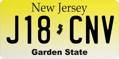 NJ license plate J18CNV