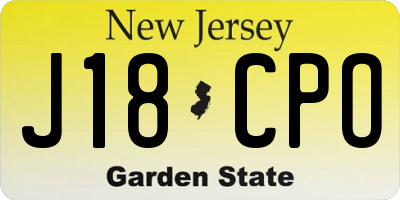 NJ license plate J18CPO