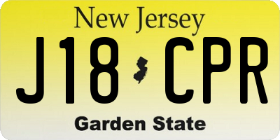 NJ license plate J18CPR