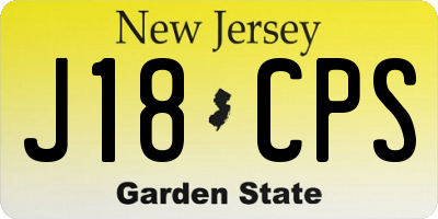 NJ license plate J18CPS