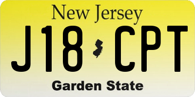 NJ license plate J18CPT