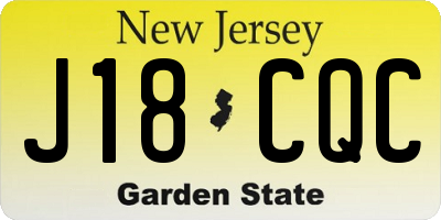 NJ license plate J18CQC